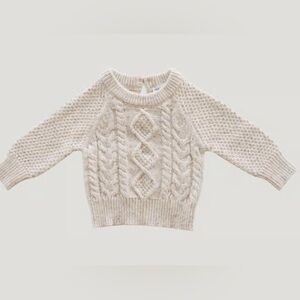 Jamie Kay 100% cotton girls or boys cable knit sweater, gray 5T